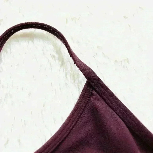 Lululemon Burgundy Spaghetti Strap Lined Compression Athletic Yoga Tank - Picture 8 of 10